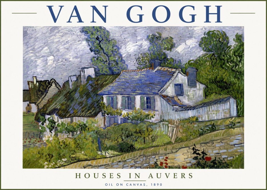 Van Gogh Houses in Auvers No6 - Póster