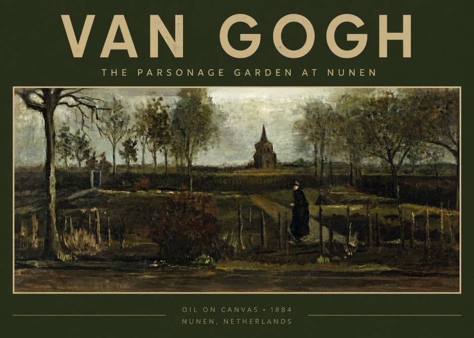 Van Gogh The Parsonage Garden at Nunen No2 - Póster