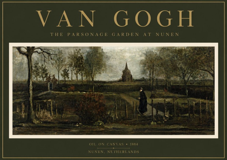 Van Gogh The Parsonage Garden at Nunen No6 - Póster