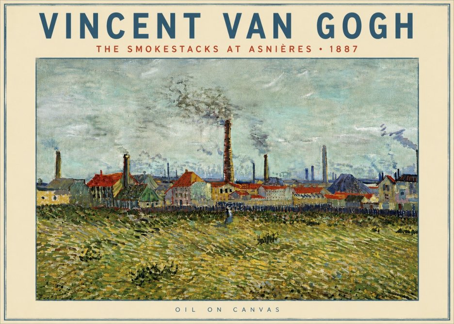 Van Gogh The Smokestacks at Asnières No5 - Póster