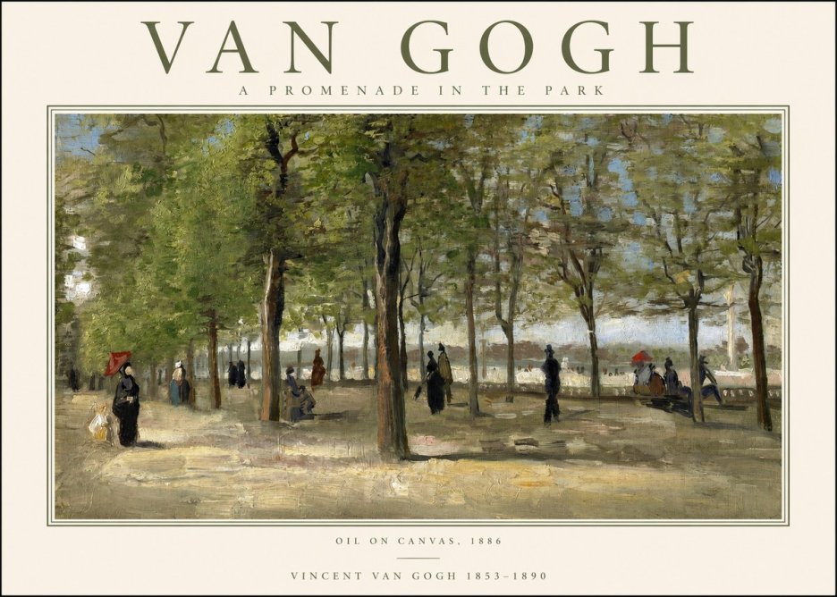 Van Gogh A Promenade in the Park No1 - Póster