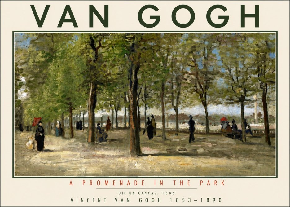 Van Gogh A Promenade in the Park No4 - Póster