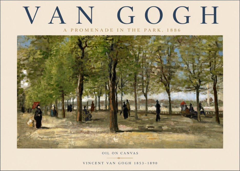 Van Gogh A Promenade in the Park No5 - Póster