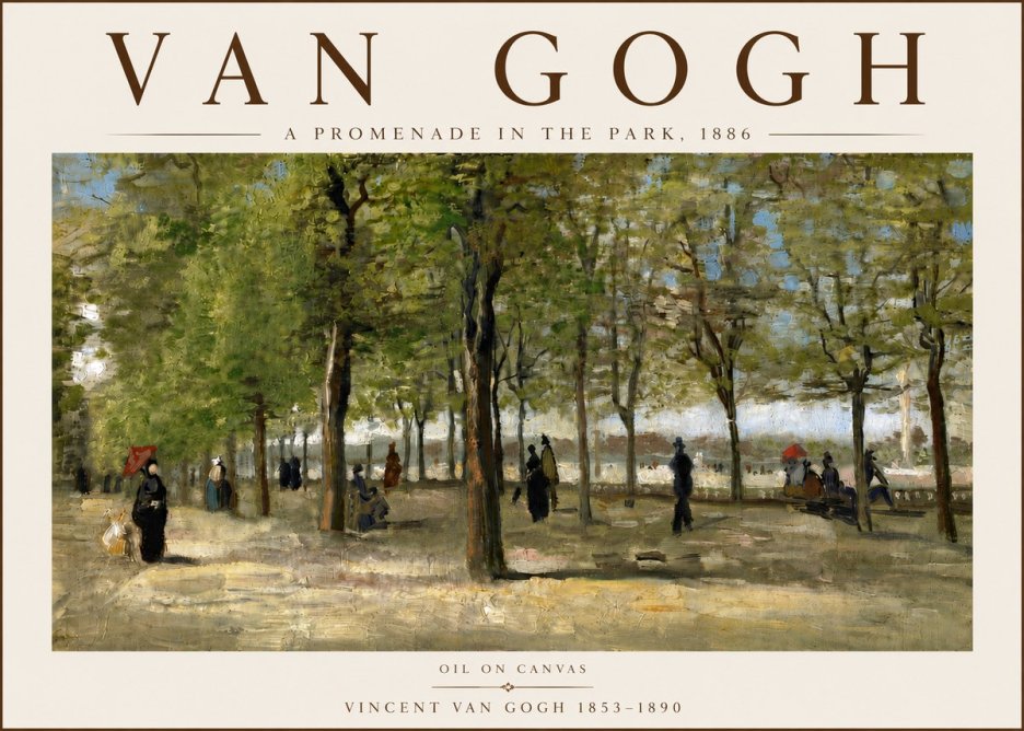 Van Gogh A Promenade in the Park No6 - Póster