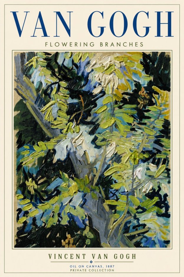 Van Gogh Flowering Branches No4 - Póster