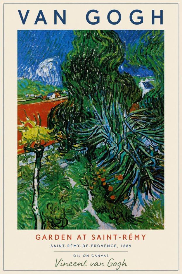 Van Gogh Garden at Saint-rémy No2 - Póster
