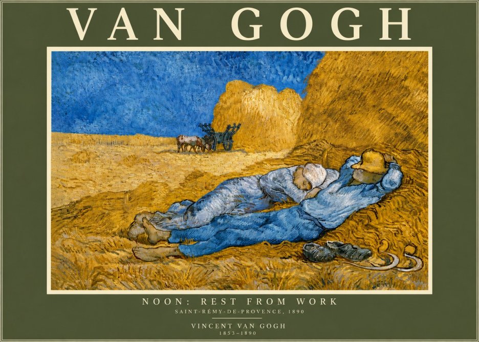 Van Gogh Noon: Rest from Work No6 - Póster