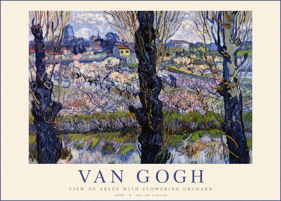Van Gogh View of Arles with Flowering Orchard No1 - Póster