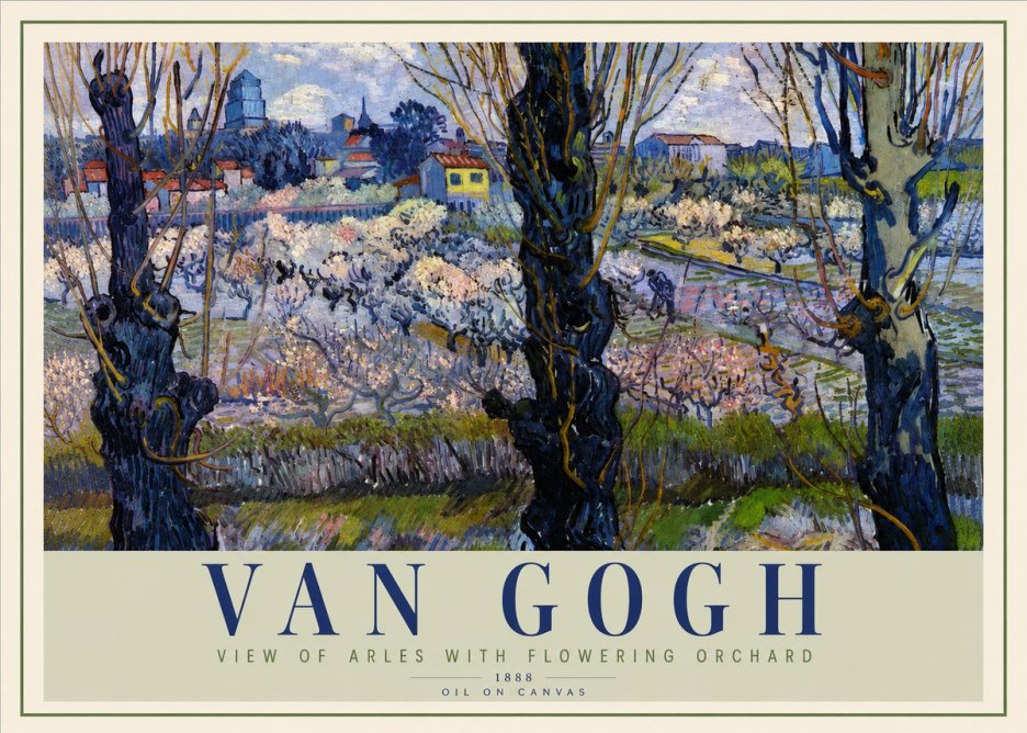 Van Gogh View of Arles with Flowering Orchard No2 - Póster