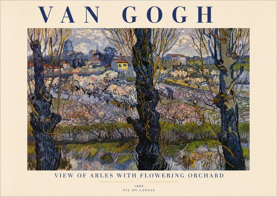 Van Gogh View of Arles with Flowering Orchard No4 - Póster