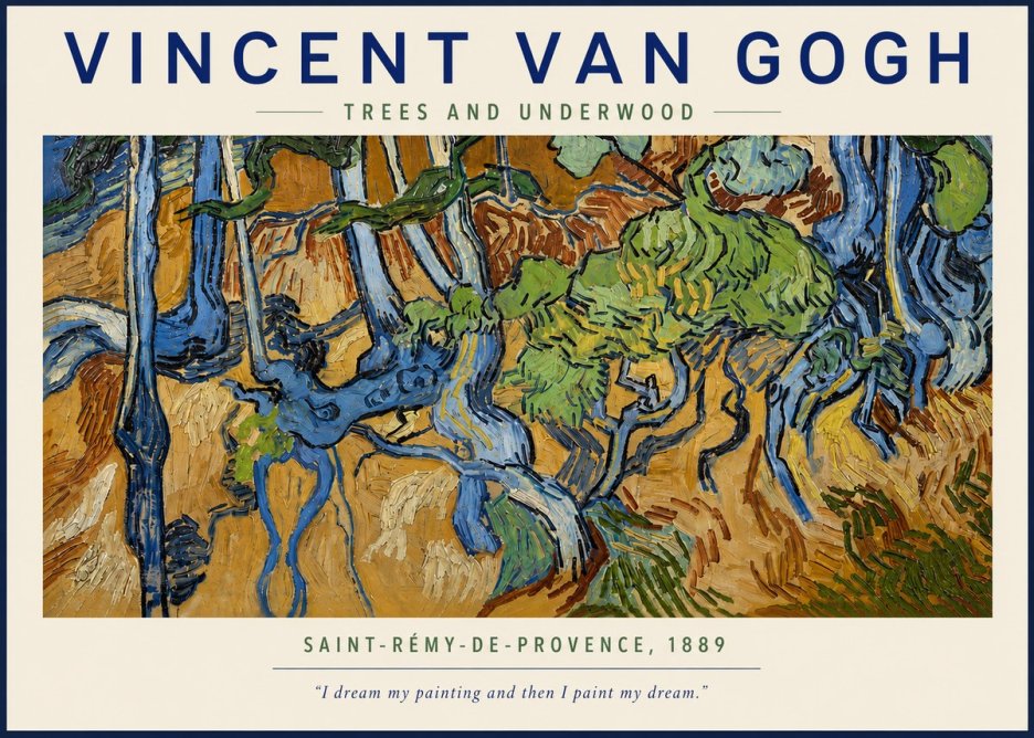 Van Gogh Trees and Underwood No3 - Póster