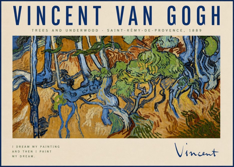 Van Gogh Trees and Underwood No4 - Póster