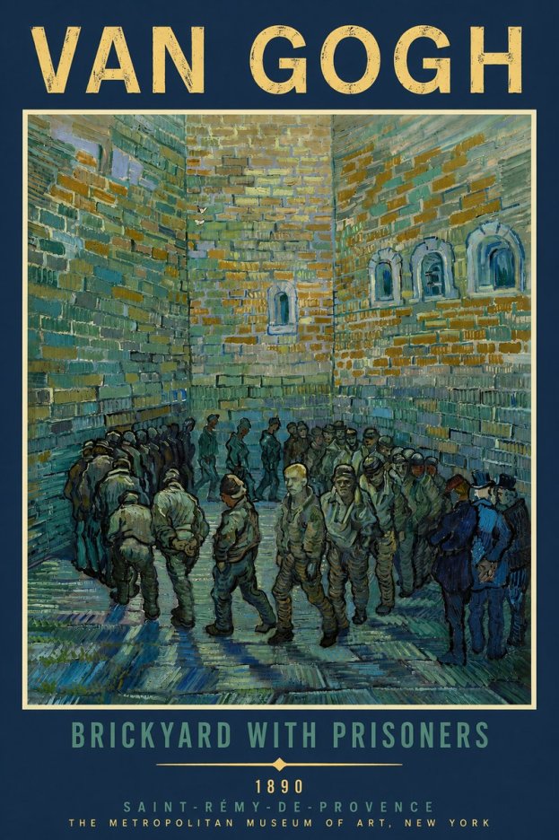 Van Gogh Brickyard with Prisoners No5 - Póster
