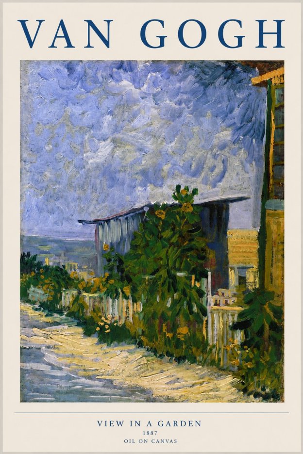 Van Gogh View in a Garden No1 - Póster