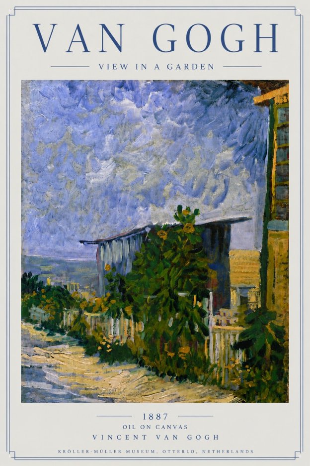 Van Gogh View in a Garden No6 - Póster