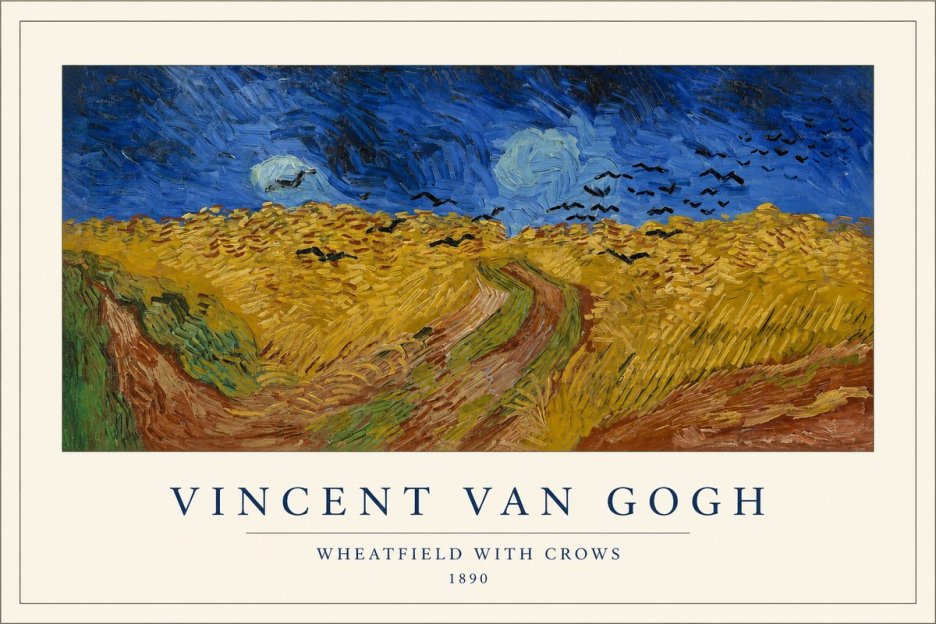 Van Gogh Wheatfield with Crows No1 - Póster
