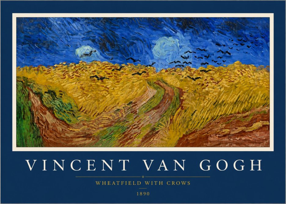 Van Gogh Wheatfield with Crows No3 - Póster