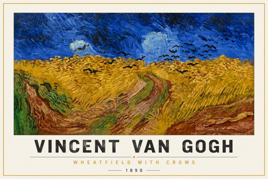 Van Gogh Wheatfield with Crows No4 - Póster