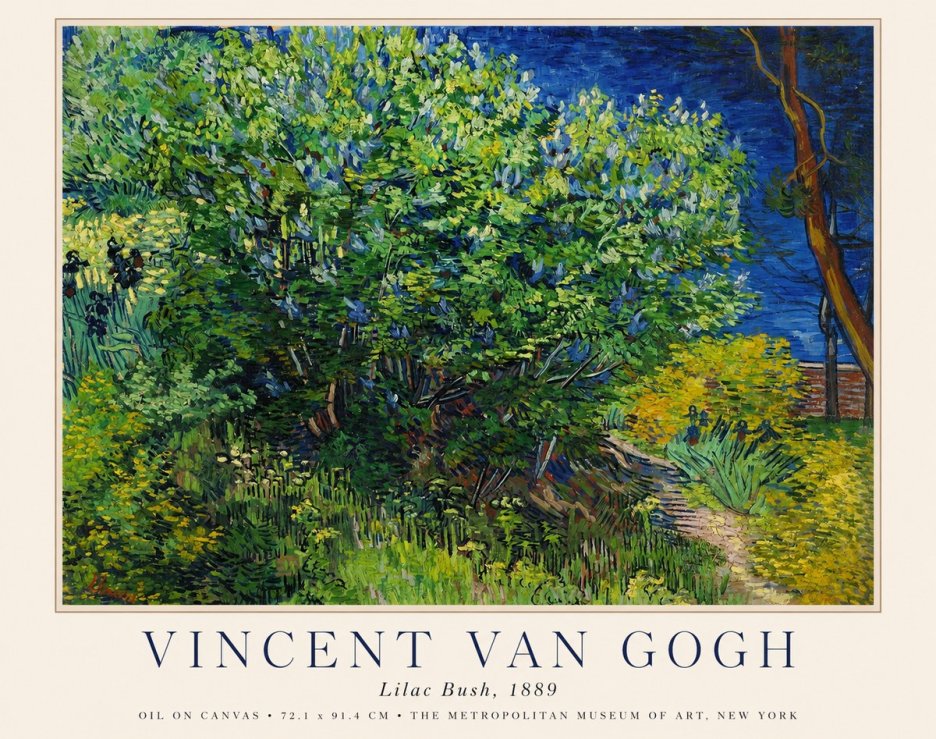 Van Gogh Lilac Bush No1 - Póster