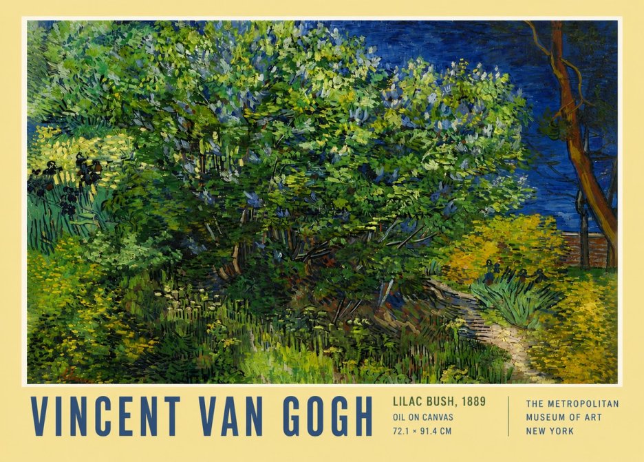 Van Gogh Lilac Bush No4 - Póster