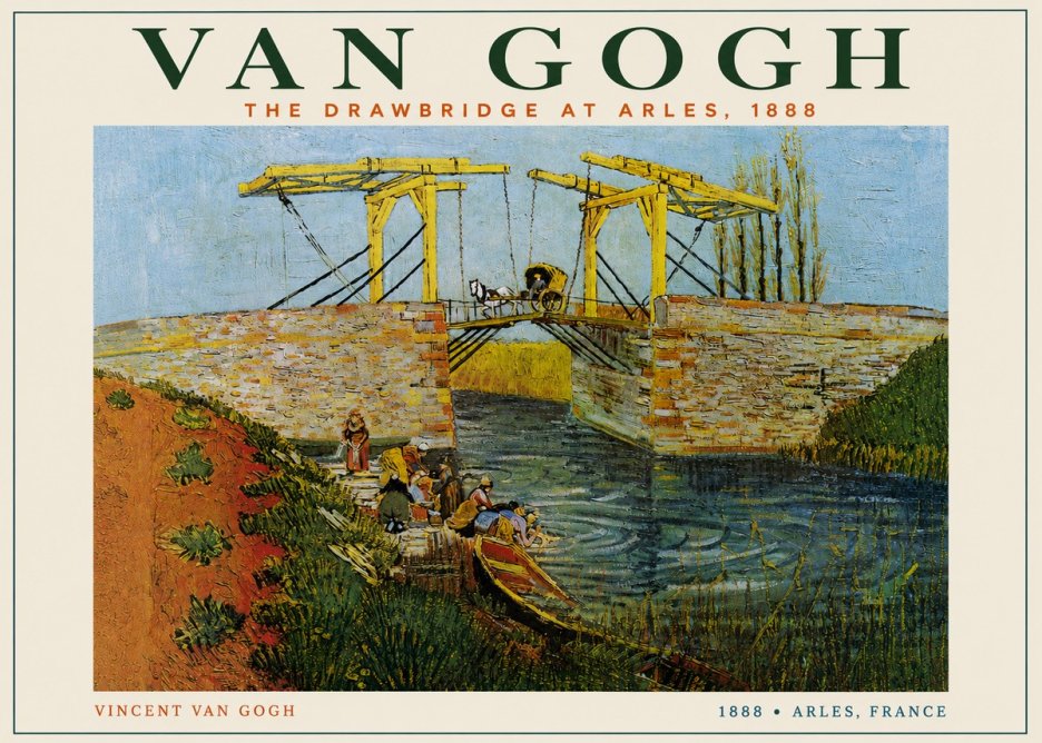 Van Gogh The Drawbridge at Arles III No4 - Póster