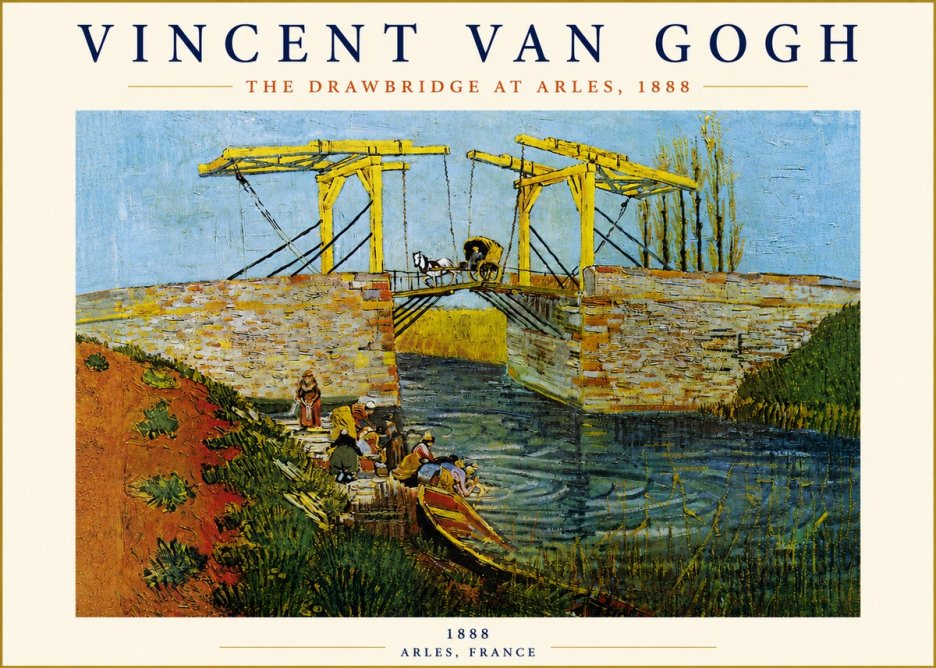 Van Gogh The Drawbridge at Arles III No5 - Póster