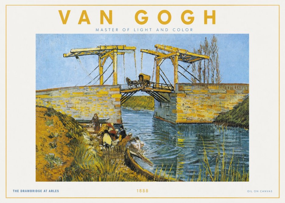 Van Gogh The Drawbridge at Arles IV No3 - Póster