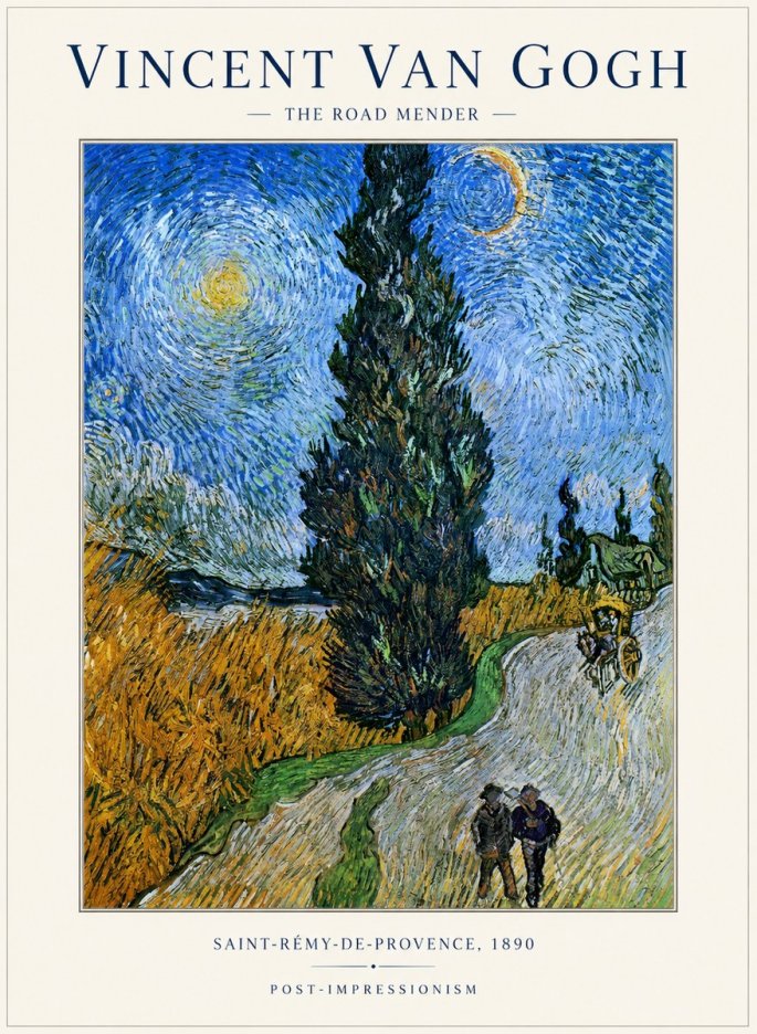 Van Gogh The Road Mender II No1 - Póster