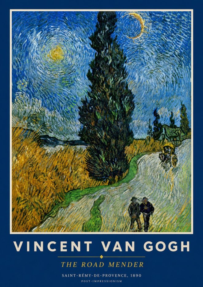 Van Gogh The Road Mender II No3 - Póster