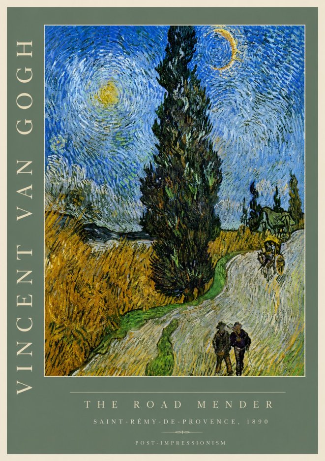 Van Gogh The Road Mender II No4 - Póster