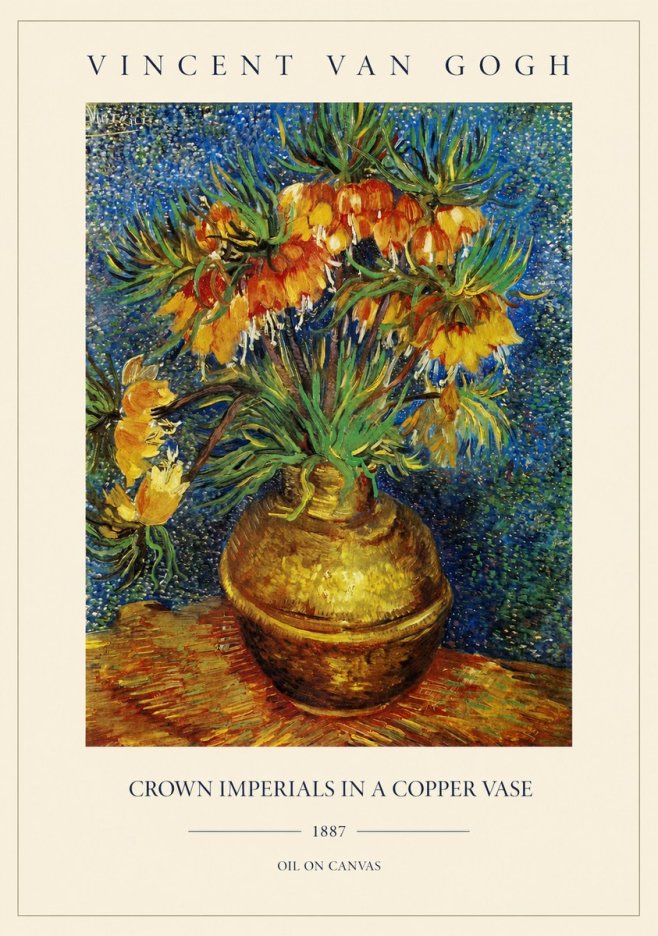 Van Gogh Crown Imperials in a Copper Vase No1 - Póster