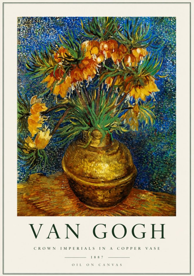 Van Gogh Crown Imperials in a Copper Vase No3 - Póster