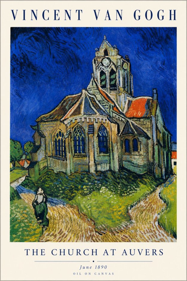 Van Gogh The Church at Auvers II No4 - Póster