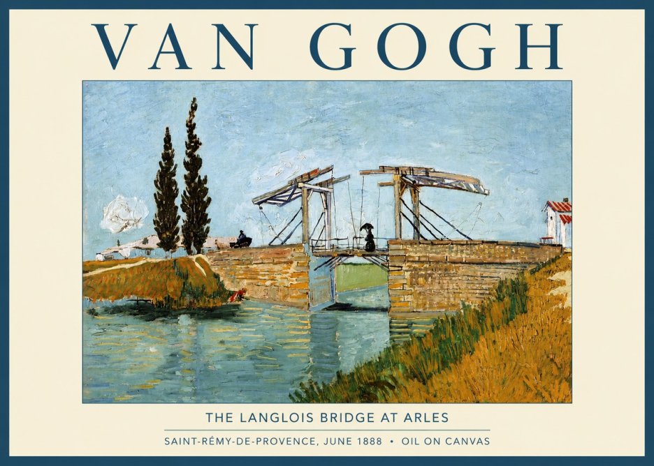 Van Gogh The Langlois Bridge at Arles No2 - Póster