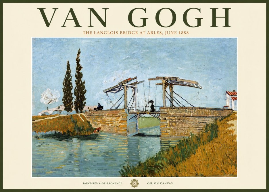 Van Gogh The Langlois Bridge at Arles No3 - Póster