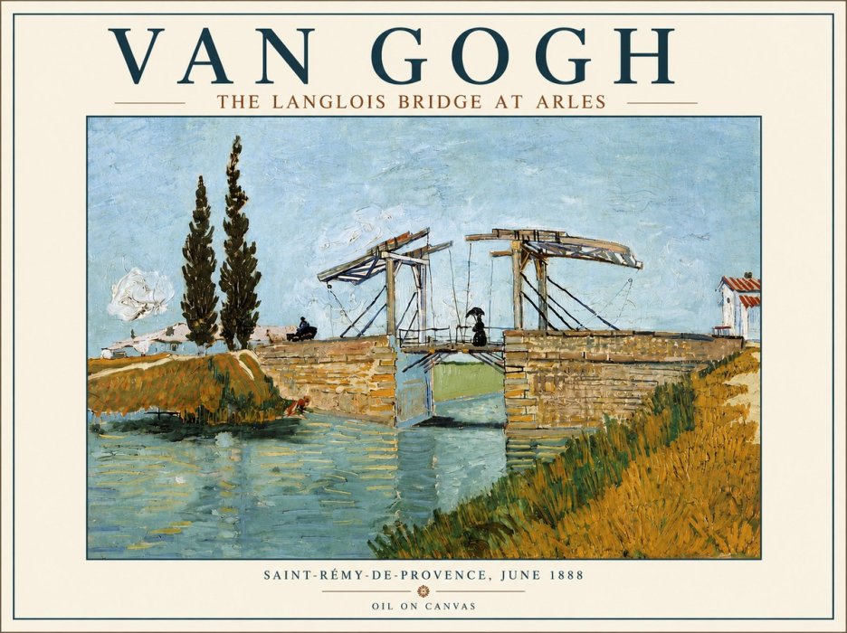 Van Gogh The Langlois Bridge at Arles No5 - Póster