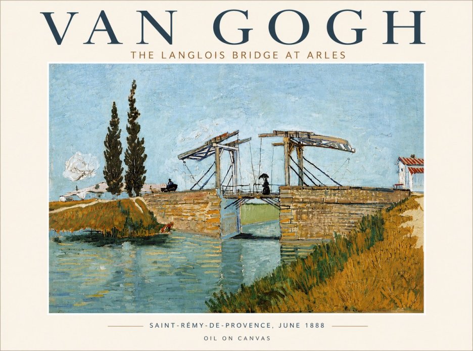 Van Gogh The Langlois Bridge at Arles No6 - Póster