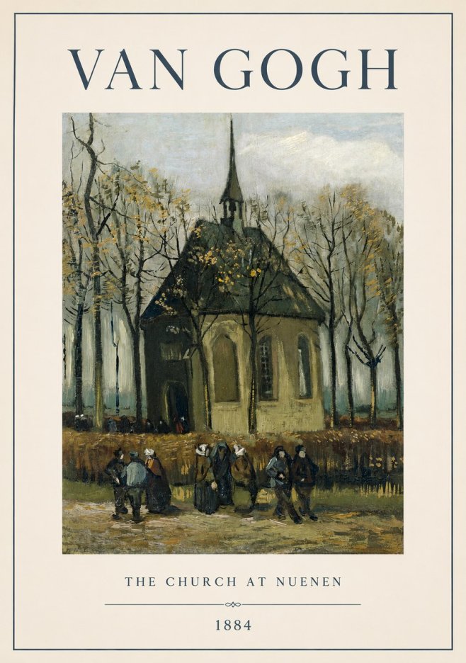 Van Gogh The Church at Nuenen No1 - Póster