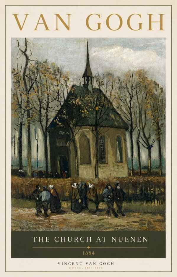 Van Gogh The Church at Nuenen No2 - Póster
