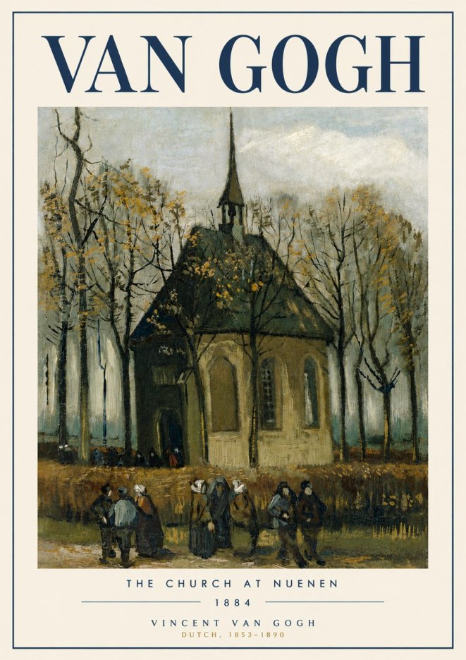 Van Gogh The Church at Nuenen No5 - Póster