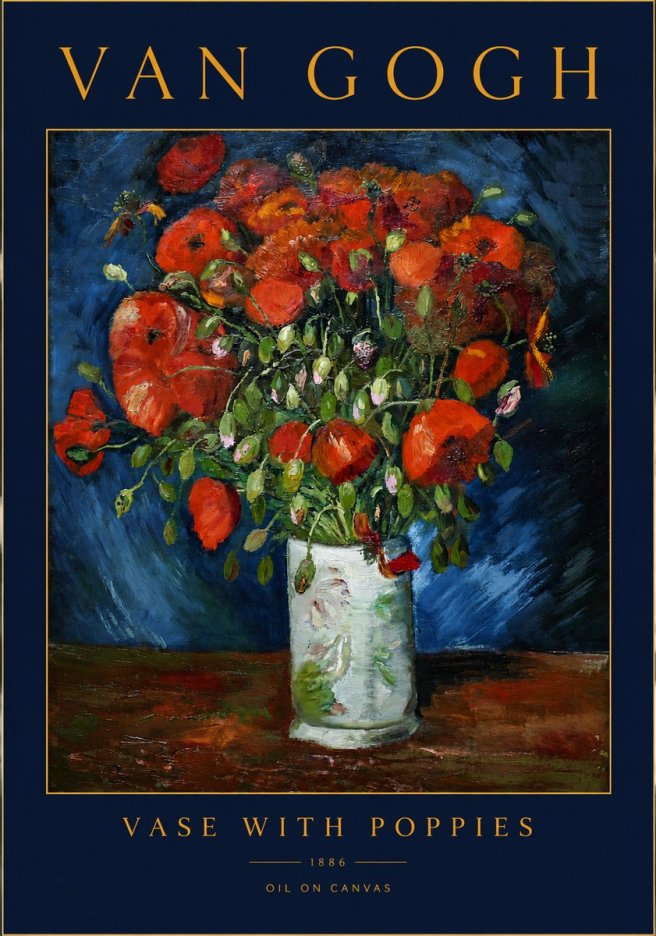 Van Gogh Vase with Poppies No2 - Póster