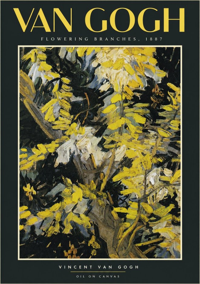 Van Gogh Flowering Branches, 1887 No4 - Póster