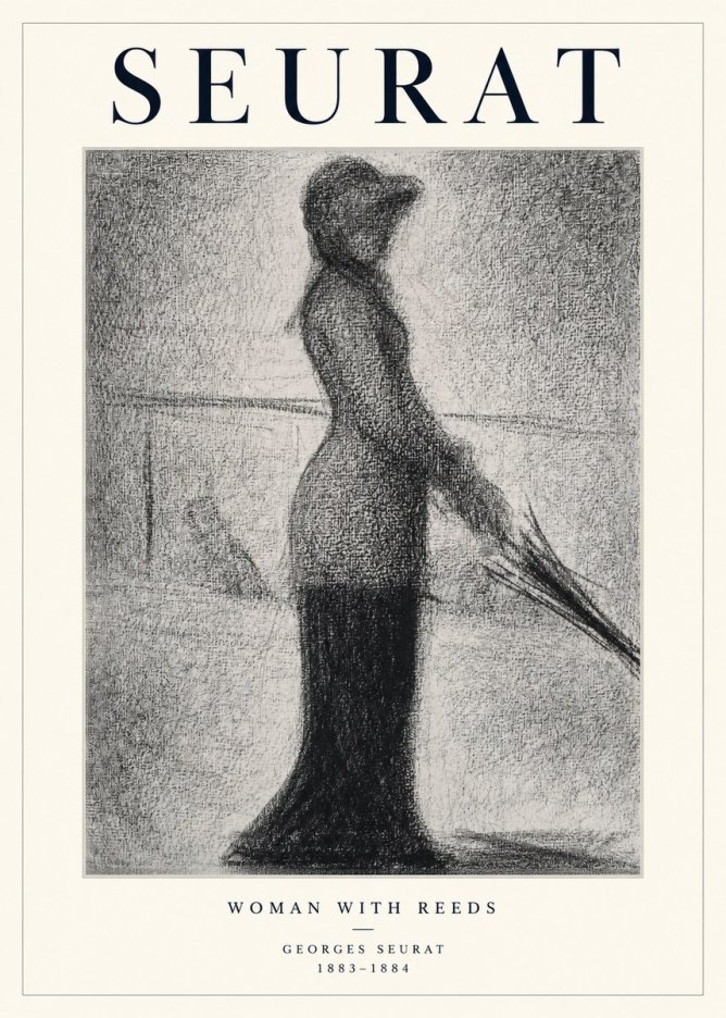 Seurat Woman with Reeds No1 - Póster