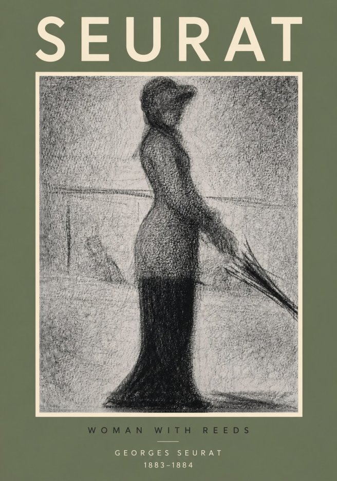 Seurat Woman with Reeds No2 - Póster