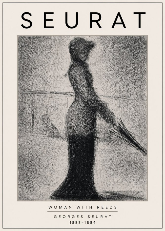 Seurat Woman with Reeds No3 - Póster