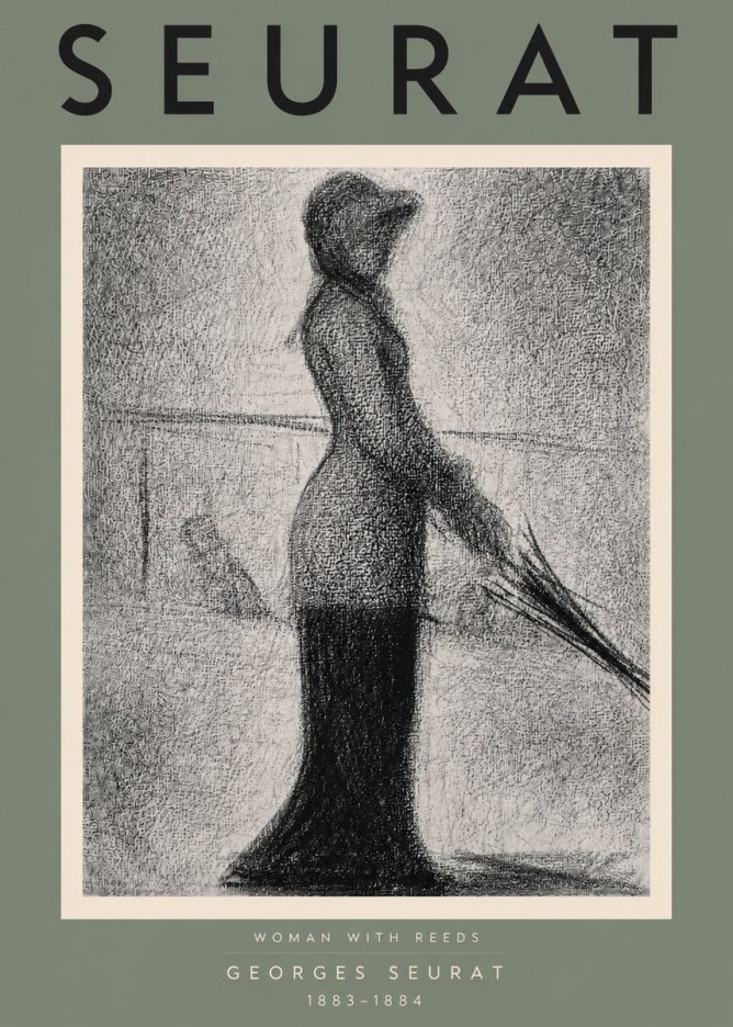 Seurat Woman with Reeds No4 - Póster