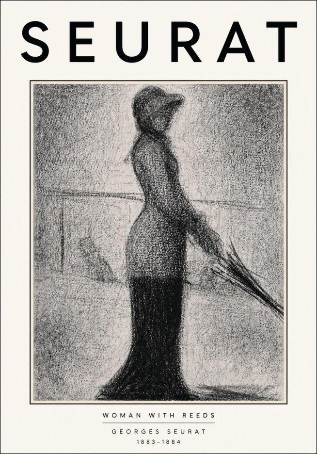 Seurat Woman with Reeds No5 - Póster
