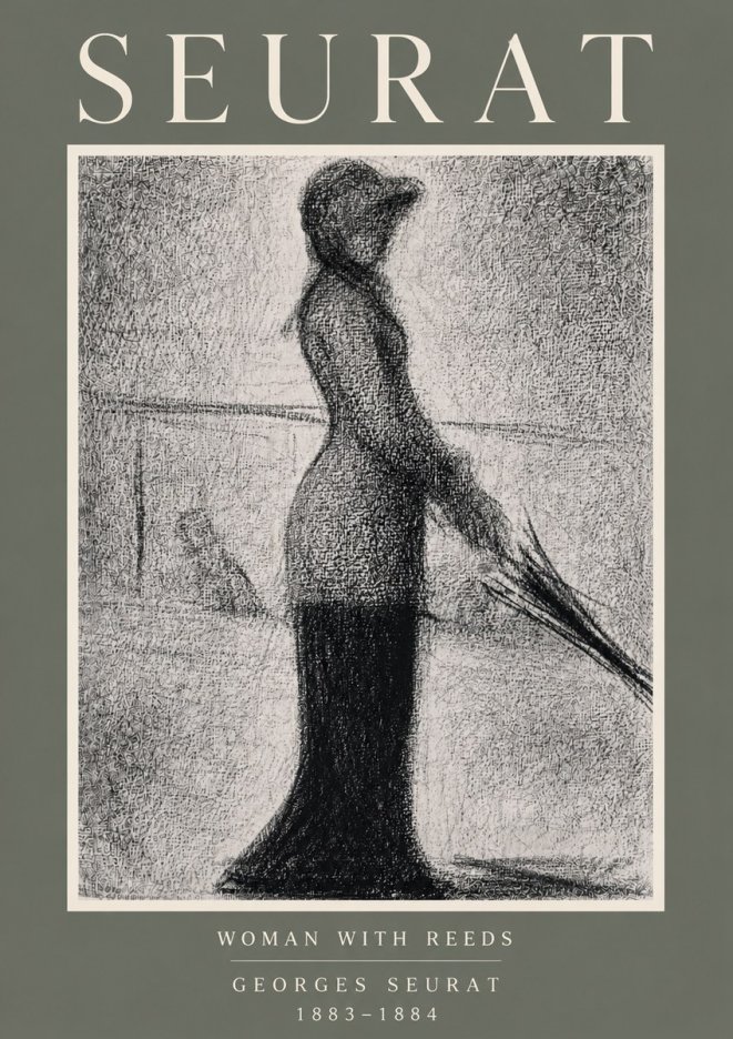 Seurat Woman with Reeds No6 - Póster
