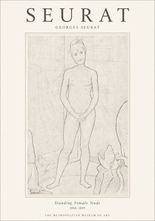 Seurat Standing Female Nude No1 - Póster