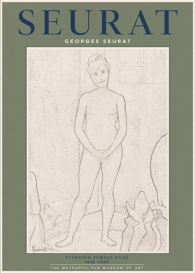 Seurat Standing Female Nude No2 - Póster